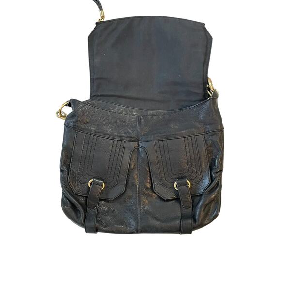 The Sak Black Leather Shoulder Bag‎ Hobo Boho Handbag - Picture 3 of 9